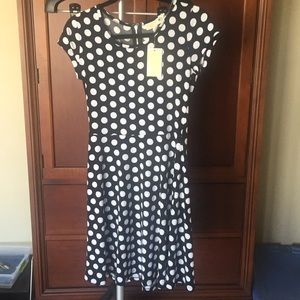 Michael kors black and white polka dot dress XS